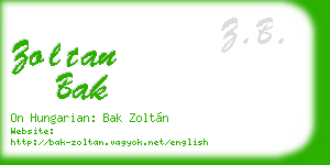 zoltan bak business card
