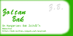 zoltan bak business card